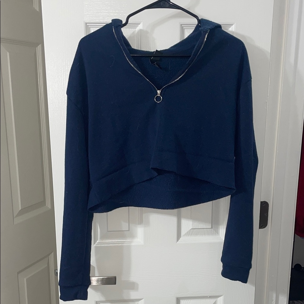 Windsor Deep Blue Cropped Sweatshirt